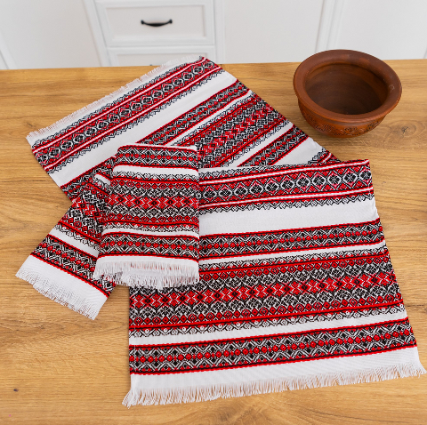 Рушник вишитий з українським орнаментом 75х35см (анс3-1-35) – етностиль, традиції та якість