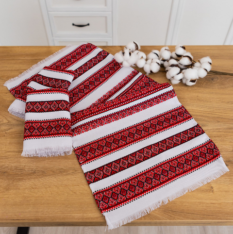 Рушник вишитий з українським орнаментом 75х35см (анс5-1-35) – етностиль, традиції та якість