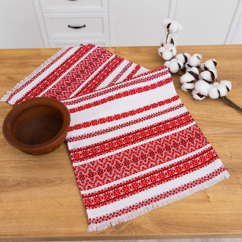 Рушник вишитий з українським орнаментом 75х35см (анс6-3-35) – етностиль, традиції та якість