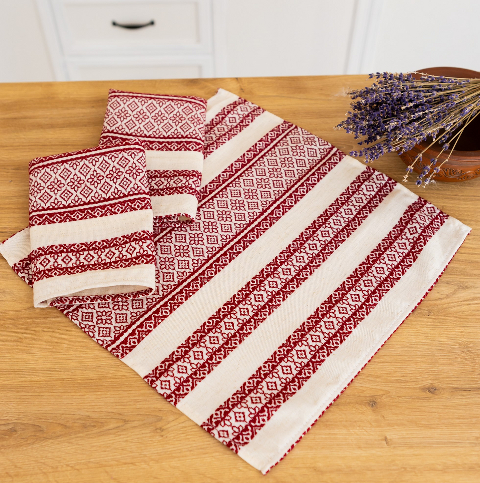 Серветка вишита з українським орнаментом 37х37см (кет2-5-37) – етностиль, традиції та якість