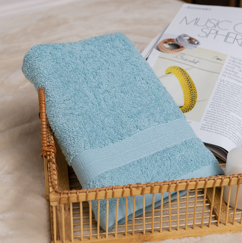 Рушник лицьовий махровий Туреччина (бірюзовий) 90х50 см – приємний на дотик, добре вбирає вологу