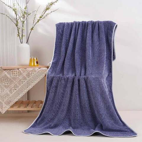 Рушник банний великий мікрофібра Зебра (синій) 160х80 см S – великий, легкий, швидковисихаючий