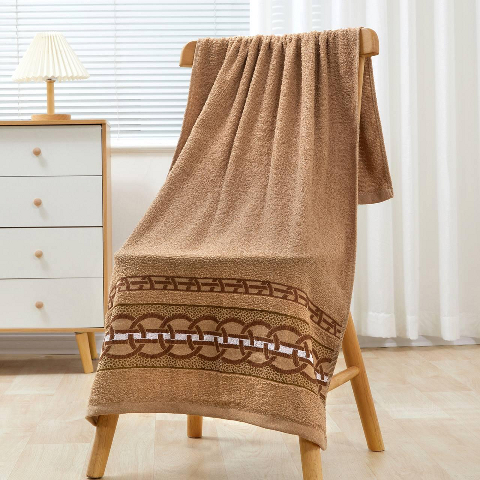 Рушник лицьовий махровий Ланцюжок (кавовий) 100х50 см – м’якість і стиль у кожному дотику