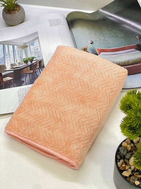 Рушник лицьовий мікрофібра Ялинка (рожевий) 100х50 см – компактний, м’який, швидковисихаючий