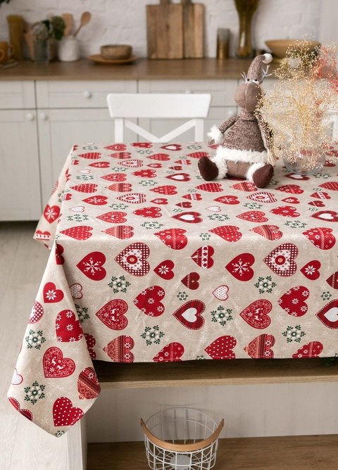 Новорічна скатертина з водовідштовхувальним покриттям 