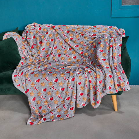 Новорічне покривало велюрове 