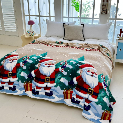 Новорічне покривало велюрове 