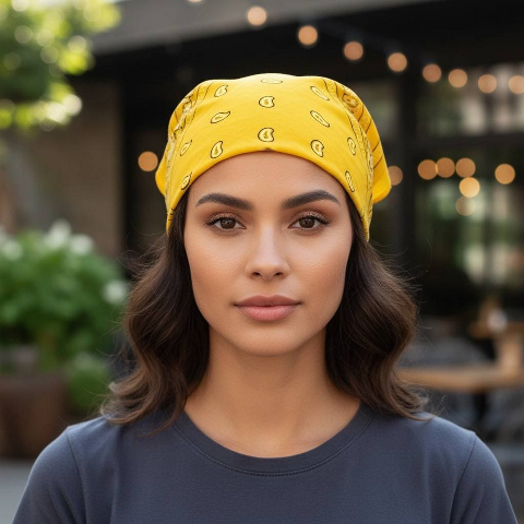 Бандана класична - Жовта - універсальний аксесуар і практичність щодня