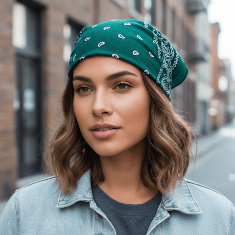 Бандана класична - Зелена - універсальний аксесуар і практичність щодня