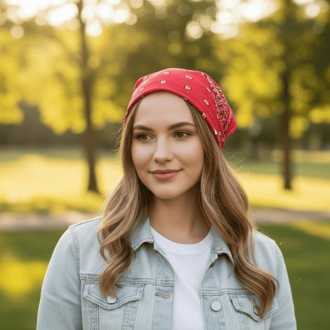 Бандана класична - Малинова - універсальний аксесуар і практичність щодня