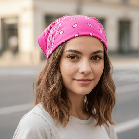 Бандана класична - Рожева - універсальний аксесуар і практичність щодня
