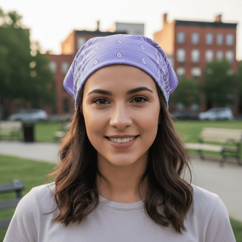 Бандана класична - Бузкова - універсальний аксесуар і практичність щодня