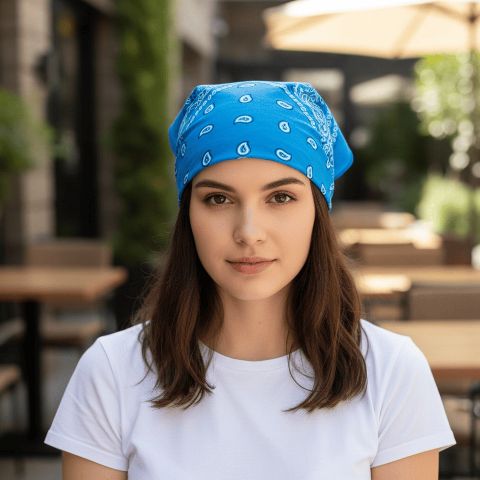 Бандана класична - Небесна - універсальний аксесуар і практичність щодня