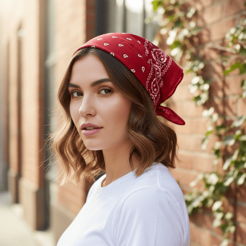 Бандана класична - Бордова - універсальний аксесуар і практичність щодня