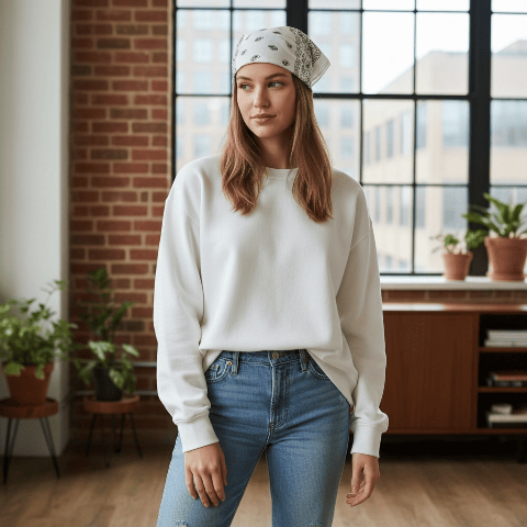 Бандана класична - Молочна - універсальний аксесуар і практичність щодня