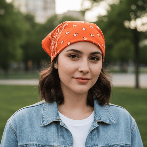 Бандана класична - Помаранчева - універсальний аксесуар і практичність щодня