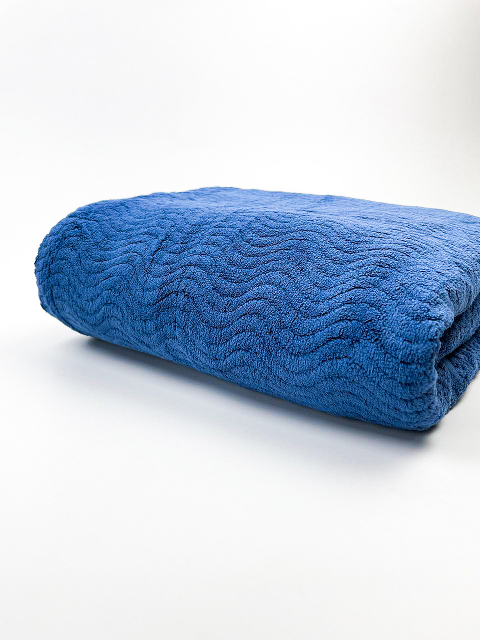 Рушник банний мікрофібра Хвилька (синій) 140 х 70 см – м’який, швидковисихаючий, зручний для щоденного використання