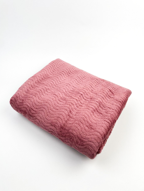 Рушник банний мікрофібра Хвилька (темна-пудра) 140 х 70 см – м’який, швидковисихаючий, зручний для щоденного використання