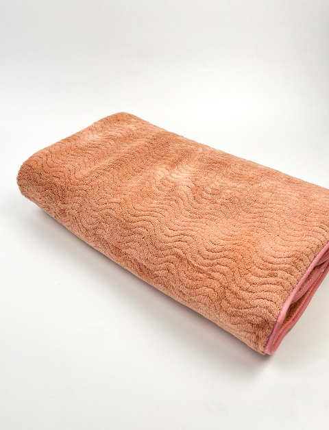 Рушник для обличчя мікрофібра Хвилька (персиковий) 100х50 см – компактний, м’який, швидковисихаючий