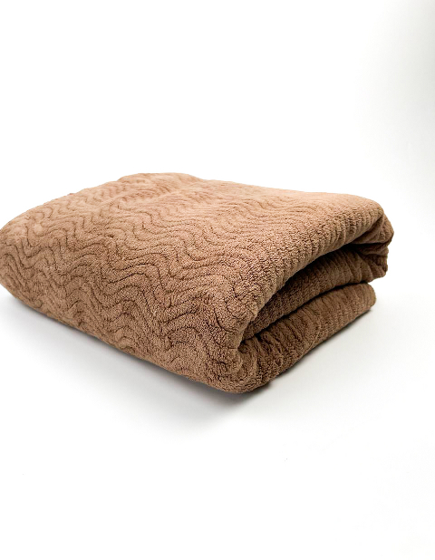 Рушник для обличчя мікрофібра Хвилька (коричневий) 100х50 см – компактний, м’який, швидковисихаючий