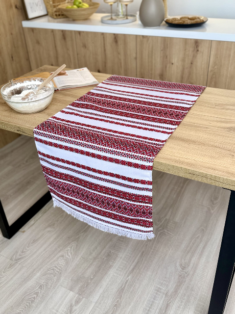 Скатертина-доріжка (ранер) вишита 140 х 47 см (анс6-1-14) - стильний акцент і затишок у сервіруванні