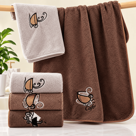 Набір кухонних рушників Coffee (мікрофібра) 5шт. 35x75 см (294) - легкі та швидковисихаючі