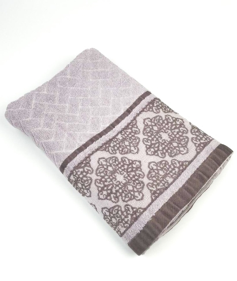Рушник лицьовий махровий Візерунок (сіро-бежевий) 100 х 50 см – м’який, щільний, для щоденного використання
