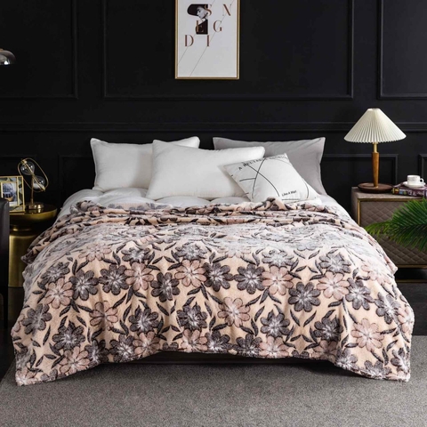 Покривало велюрове з малюнком 220 х 200 см (5) - м’яке і елегантне