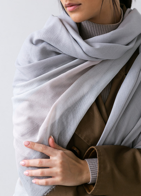 Хустка Клітинка 140 х 140 см. (сірий) – натуральна бавовна, стиль і комфорт