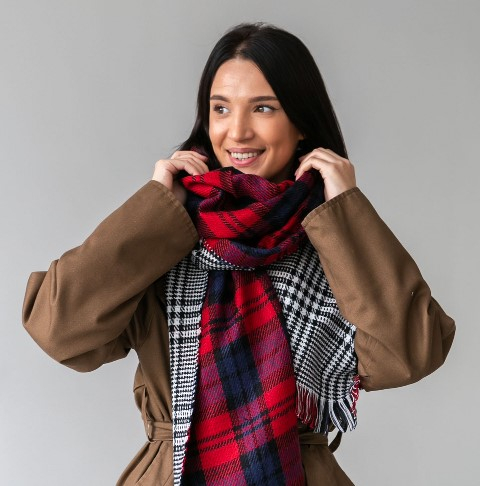 Шарф теплий Клітинка 190 х 55 см. (С19050-2) – м’якість, стиль і комфорт