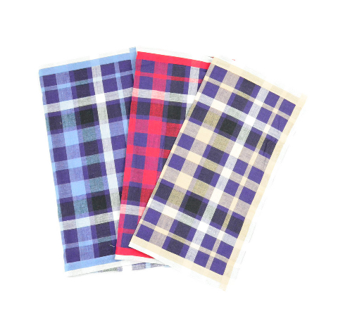 Чоловічий носовичок (сатин) – набір 12 штук, 30 х 30 см, різні кольори, м’які та гладкі(S3038-5)