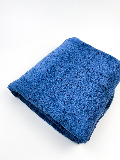 Рушник банний великий мікрофібра Хвилька (синій) 160х80 см – великий, легкий, швидковисихаючий