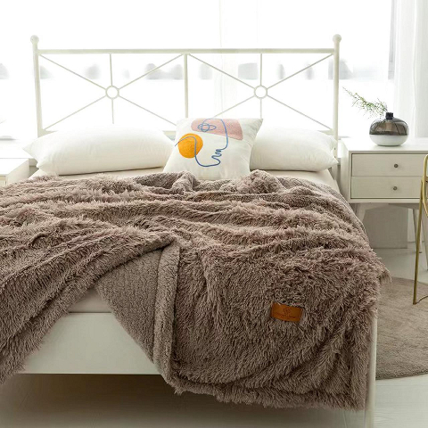 Покривало хутряне Травка на овчині (капучіно) 220х240 см