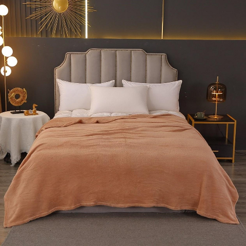 Покривало велюрове однотонне (персикове) 200х230 см – естетика і затишок для вашого дому