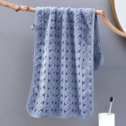 Рушник банний мікрофібра Візерунок (синій) 140х70 см – компактний, вбирає вологу, швидко сохне